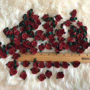 100 dark red ribbon roses - New